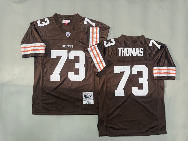 Men 2025 Cleveland Browns #73 Thomas brown Throwback Limited NFL Jersey style 001